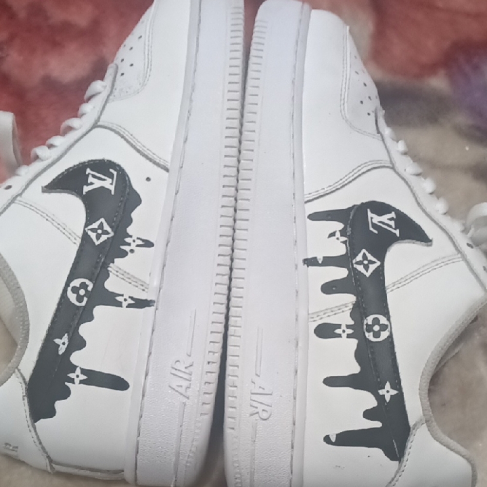 Louis Vuitton Nike White and Black Sneakers
